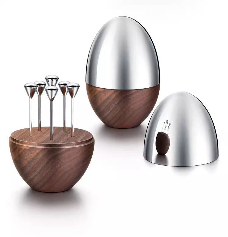 Minimalistischer Luxus zu Ostern – 12pcs Set mit Osterei-Aufbewahrungsbox Eiförmiges Besteck-Set für Nachmittagstee & Obst